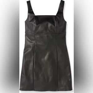 The Drop Women's Hank Vegan Leather Square Neck Mini Dress